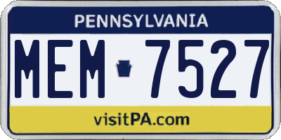 PA license plate MEM7527