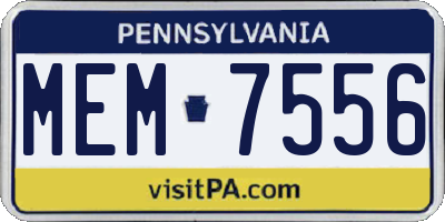 PA license plate MEM7556