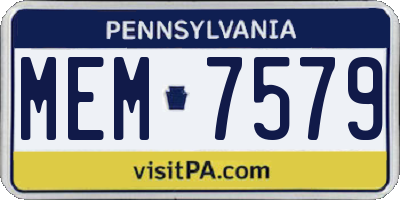 PA license plate MEM7579