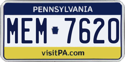 PA license plate MEM7620
