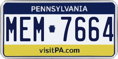 PA license plate MEM7664