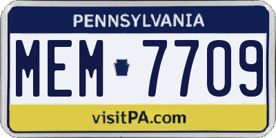 PA license plate MEM7709
