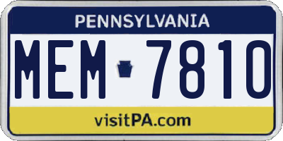PA license plate MEM7810