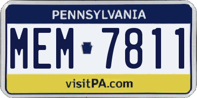 PA license plate MEM7811