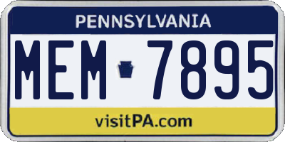 PA license plate MEM7895