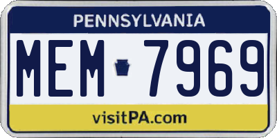 PA license plate MEM7969