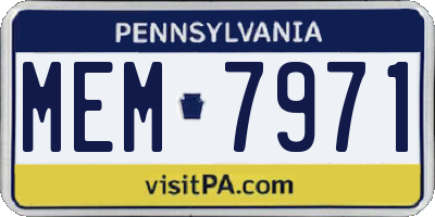 PA license plate MEM7971
