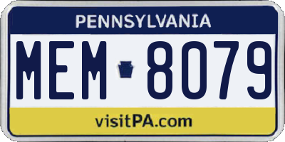 PA license plate MEM8079