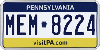 PA license plate MEM8224