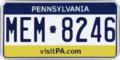 PA license plate MEM8246
