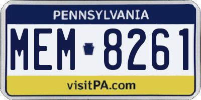 PA license plate MEM8261