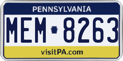 PA license plate MEM8263