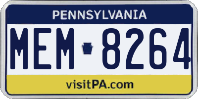 PA license plate MEM8264