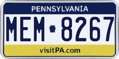 PA license plate MEM8267