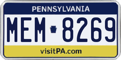 PA license plate MEM8269