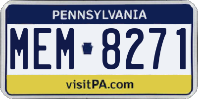 PA license plate MEM8271