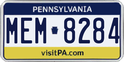 PA license plate MEM8284