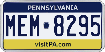PA license plate MEM8295