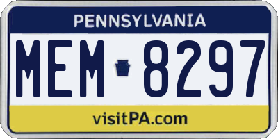 PA license plate MEM8297