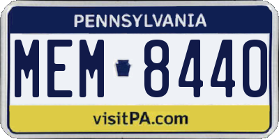 PA license plate MEM8440