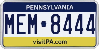 PA license plate MEM8444