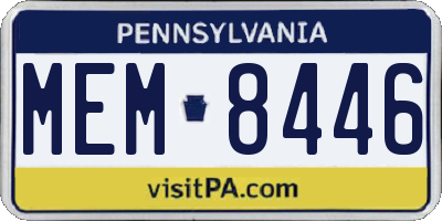 PA license plate MEM8446