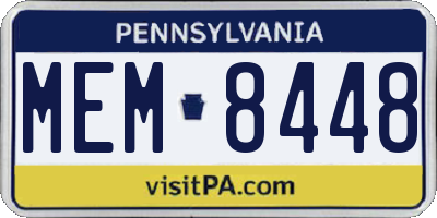 PA license plate MEM8448