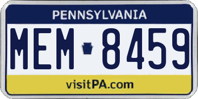 PA license plate MEM8459