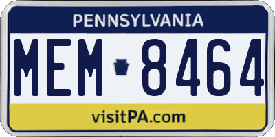 PA license plate MEM8464
