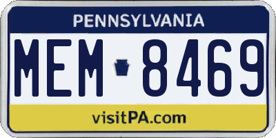 PA license plate MEM8469