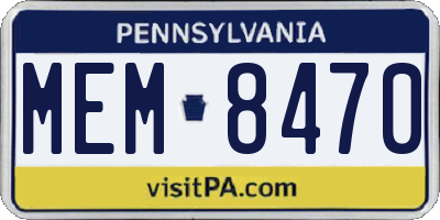 PA license plate MEM8470