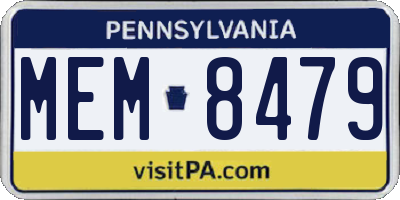 PA license plate MEM8479