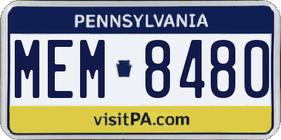 PA license plate MEM8480