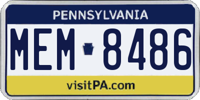 PA license plate MEM8486