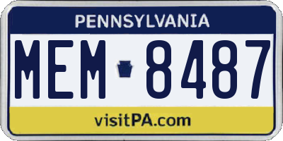 PA license plate MEM8487