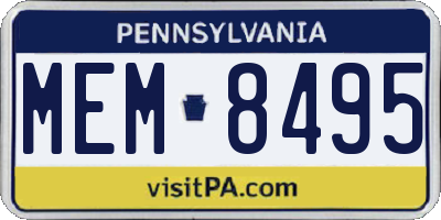 PA license plate MEM8495