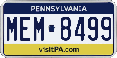 PA license plate MEM8499