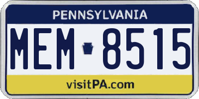PA license plate MEM8515