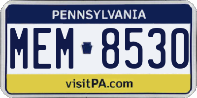 PA license plate MEM8530