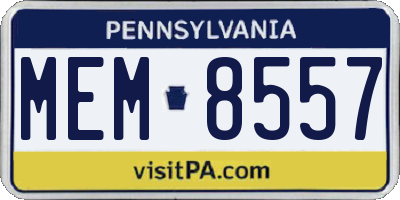 PA license plate MEM8557