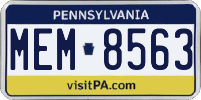 PA license plate MEM8563