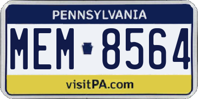 PA license plate MEM8564