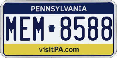 PA license plate MEM8588