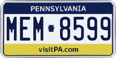 PA license plate MEM8599