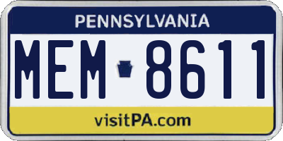 PA license plate MEM8611