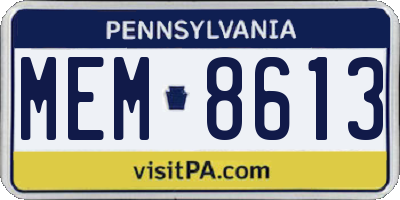 PA license plate MEM8613