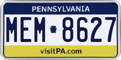 PA license plate MEM8627