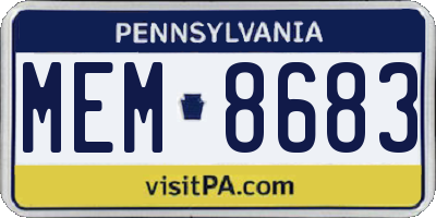 PA license plate MEM8683