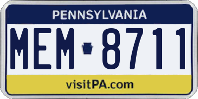 PA license plate MEM8711