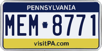 PA license plate MEM8771